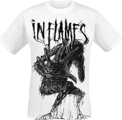 Produktbild von In Flames T-Shirt Herren Big Creature weiß Band-Merch, Bands 100% Baumwolle XL