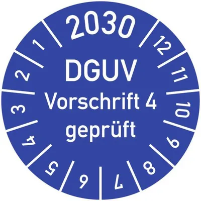 Produktbild von Dreifke® Prüfplakette 2030 DGUV Vorschrift 4 , Dokumentenfolie, Ø 30 m...