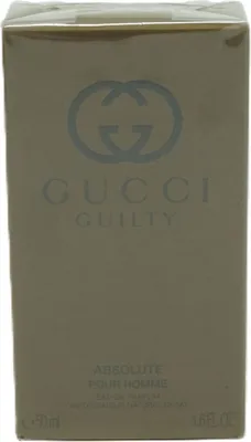 Zdjęcie produktu dla Gucci Guilty Absolute, Mężczyźni, 50 ml, Butelka jednorazowa, Spray, ALCOHOL DENAT. AQUA (WATER), PARFUM (FRAGRANCE,) PEG-6 CAPRYLIC/CAPRIC GLYCERIDES, PEG-40..., 1 szt.