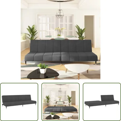 Produktbild von The Living Store Schlafsofa 2-Sitzer Dunkelgrau Samt