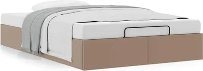 Image de Cadre de lit ottoman sans matelas cappuccino 120x200 cm