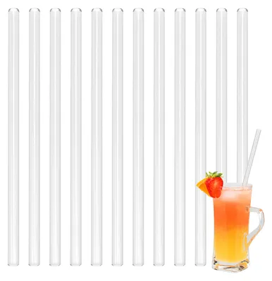 Obrázok produktu pre Sklenené slamky Bremermann – 12 kusov, dĺžka 25 cm, vrátane 4 čistiacich kefiek
