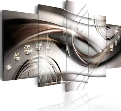 Image de Toiles 200 x 100 cm a-A-0174-b-n Toile intissé Toile 5 pièces Impression artistique moderne Tableaux muraux XXL Décoration murale Design Tableau mural ABSTRAIT