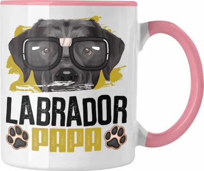 Produktbild von Trendation - Labrador Papa Besitzer Tasse Geschenk Lustiger Spruch Geschenkidee Labrador Liebhaber (Rosa)