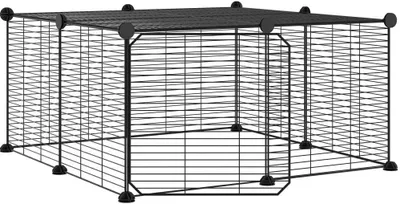 Immagine prodotto di Gabbia per Animali 12 Pannelli con Porta Nero 35x35 cm Acciaio