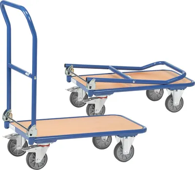 Produktbild von fetra KW 1, Stahl, Pritschenwagen-Trolley, Blau, 150 kg, 4 Rad/Räder, Gummi