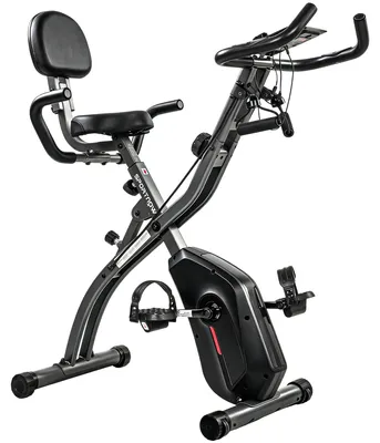 Productafbeelding van SPORTNOW 4-in-1 hometrainer: Fiets, ligfiets, opvouwbaar, met LCD-scherm