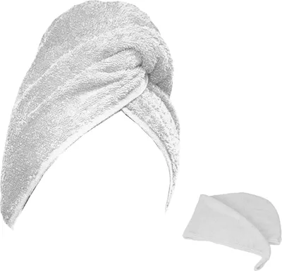 Produktbild von Frottee Kopfturban Kopfhandtuch Haartrockentuch Baumwolle Turban Weiß