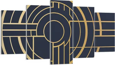Produktbild von Bild auf Leinwand - Leinwandbild - 5 Teile - Abstraktion Stück Modern - 160x85cm - Wand Bild - Wanddeko - Wandbilder - Leinwanddruck - Bilder - Wanddekoration - Leinwand bilder - EA160x85-4640
