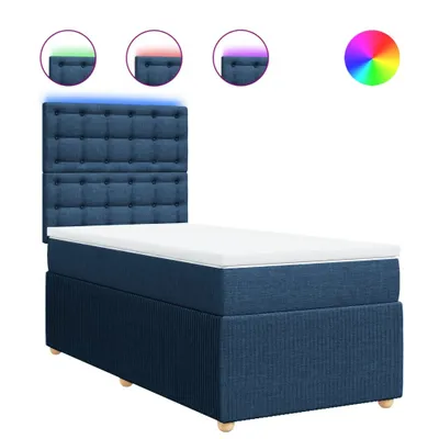 Produktbild von Boxspringbett mit Matratze Blau 90x190 cm Stoff