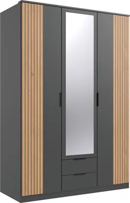 Produktbild von Kleiderschrank - 135 x 199 cm - 3 Türen - Artisan Eiche Nachbildung - mit Spiegel