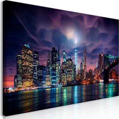Produktbild von Wandbild Mega XXXL New York 250x125 cm Einteiliger XXL-Format Kunstdruck zur Selbstmontage Leinwandbilder moderne Bilder DIY Wanddekoration Wohnung Deko NY City Stadt d-B-0155-ak-e