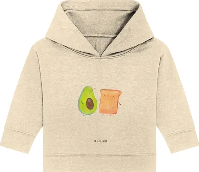 Produktbild von Mr. & Mrs. Panda Organic Baby Hoodie Avocado Toast 12. - 18. Monat - Natural Raw - Geschenk, Toastbrot, Hochzeit, Kapuzensweatshirt, Freundin, Kapuzenshirt
