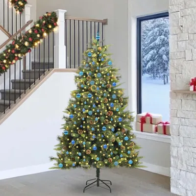 Immagine prodotto di vidaXL Albero di Natale artificiale pieghevole con pigne 240 cm