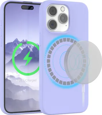 Produktbild von EAZY CASE Silikon MagSafe Handyhülle kompatibel mit Apple iPhone 15 Pro Max Hülle mit Kameraschutz, Silikonhülle, Schutzhülle Lila