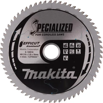 Image de Lame de scie EFFICUT E-16916 D.216mm perçage 30mm 63 dents