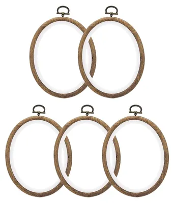 Produktbild von Set von 5 ovalen Stickrahmen für Handarbeiten