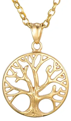 Produktbild von Morella Damen Halskette 70 cm mit Anhänger Lebensbaum Hoffnung Gold im Schmuckbeutel