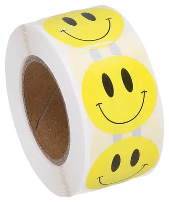 Image de Ruban Adhésif 14 M Décor 500 Pcs Autocollants - Smiley Jaune
