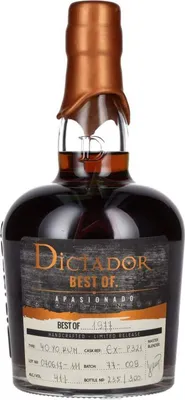 Produktbild von Dictador BEST OF 1977 APASIONADO Colombian Rum 40YO/070617-111/EX-P321 41 % 0,70 lt.
