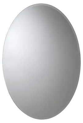 Badspiegelschrank oval Aluminium 78,7x53,3 cm silber