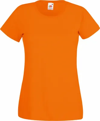Produktbild von Fruit Of The Loom Lady-Fit Damen T-Shirt BC1354 (S) (Orange)