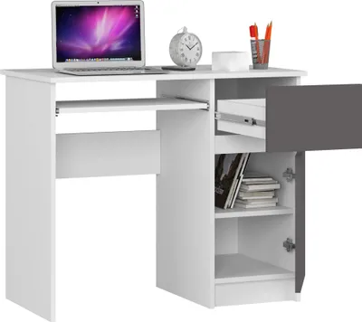 Produktbild von Computertisch 90 cm | Schreibtisch | mit Tastaturauszug mit Stauraum