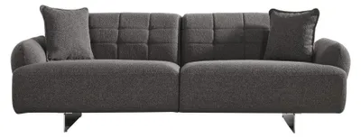 Produktbild von Dreisitzer Sofa 3 Sitzer Polstersofa Grau Stoff Polyester Couch Modern