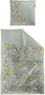 Produktbild von Irisette Mako-Satin Bettwäsche-Garnitur Tokio 8599 Farbe grün Größe 155x220+80x80