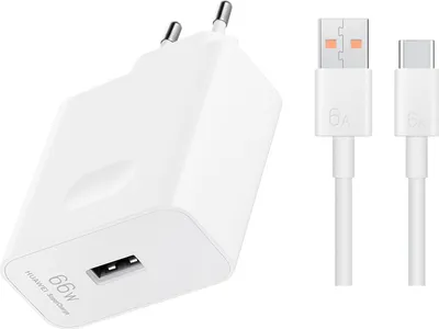 Produktbild von Original Honor Magic6 6Pro Lite 5 5Pro 5 Lite V3 Vs3 V2 V66W SuperCharge Adapter Ladegerät  HN-110600E00 mit Usb C Ladekabel