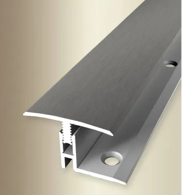 Produktbild von PROVISTON | Übergangsprofil | Parkettausgleich | Breite: 31.5 mm | Höhenausgleich: 12 - 17 mm | Länge: 2000 mm | Aluminiumprofil | Edelstahloptik | 1 Stück
