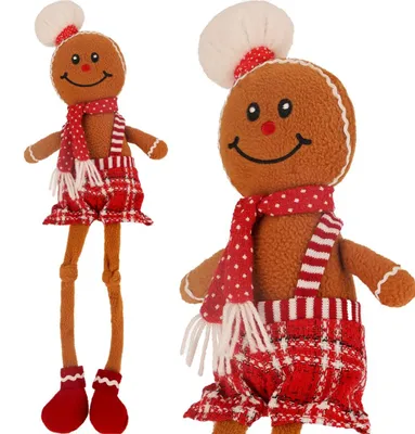 Imagen del producto de Figura navideña con forma de hombre de jengibre, de 55 cm de altura.