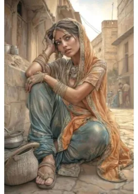 Image de Peinture diamant : Femme arabe dans la rue, 30 x 40 cm – Creative Diamonds