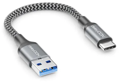 Produktbild von deleyCON 0,15m USB-A auf USB-C Kabel Kurz USB 3.0 5Gbps - Ladekabel Datenkabel - für Smartphone iPhone 17 16 iPad Galaxy S26 25 A17 A56 Tablet MacBook Notebook Kamera HDD SSD Externe Festplatte