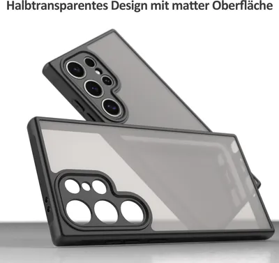 Produktbild von Handyhülle für Samsung Galaxy S24 Ultra Matt Stoßfest Schutzhülle Back cover in Schwarz