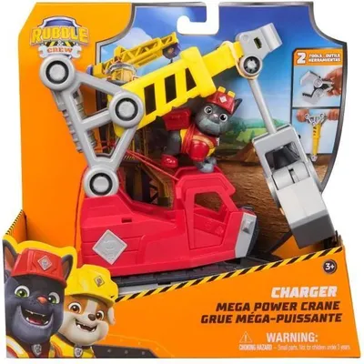 Image de Figurine Pat'Patrouille Charlie avec Véhicule Grue, 2 Outils Amovibles, Dès 3 Ans