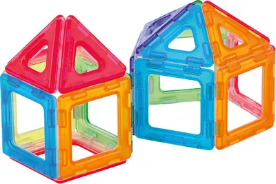 Produktbild von Polydron magnetisch 64tlg. transparent, auch für Leuchttische geeignet