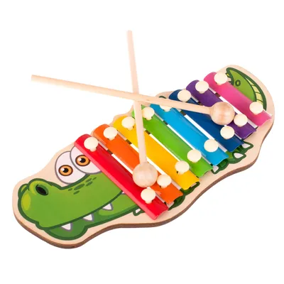 Produktbild von KIK - Farbige Holzzimbeln für Kinder - Krokodil