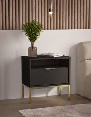 Produktbild von Nachttisch Austin - moderner Nachtschrank mit Schublade & Ablage, ideal fürs Schlafzimmer