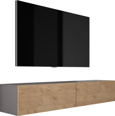 Image de TV-SCHRANK : Anthracite & chêne Lancelot, 170 x 34 x 32 cm