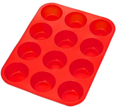 Zdjęcie produktu dla Go Go Gadget – Silikonowa forma do pieczenia – 12 muffinek/babeczek – Akcesoria do pieczenia – 1 sztuka – Czerwona