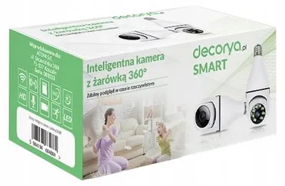 Decorya E27 WLAN-Überwachungskamera in Glübirnenform, Full HD 1080p, 360°