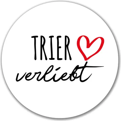Produktbild von Huuraa Aufkleber Trier verliebt 10cm rund Sticker Geschenkidee