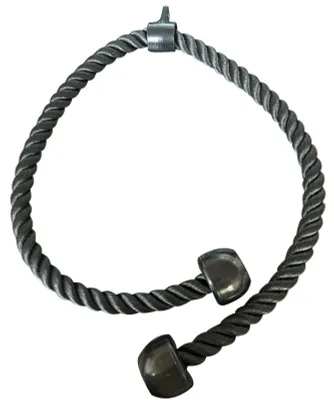 Imagen del producto de Cuerda para tríceps, de longitud ajustable de 119 a 140 cm, para máquina de poleas, cuerda de entrenamiento para uso doméstico