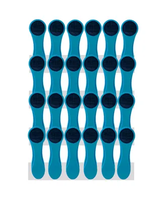 Produktbild von 24 Wäscheklammern mit Softgrip und Spiralfedern Blau-Anthrazit