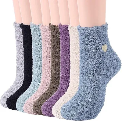 Produktbild von Kuschelsocken Damen Wintersocken Warme Flauschige Weihnachtssocken Fuzzy Sock