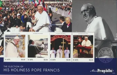Produktbild von Briefmarken St. Kitts 2013 Mi 1315-1318 Kleinbogen (kompl.Ausg.) postfrisch Wahl Jorge Bergoglios zum Papst