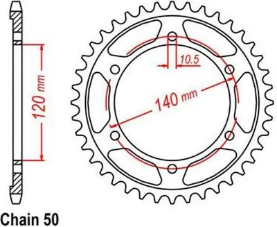 Produktbild von Kettenrad 40 Z Teilung 530 für Kawasaki VN ZX-R ZZ-R Suzuki GSX GSX-R TL