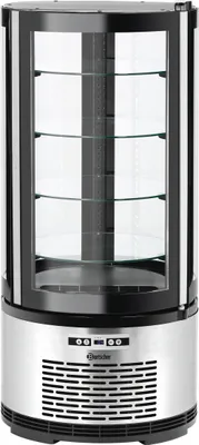 Produktbild von Bartscher Kuchenvitrine 100 Liter Umluftkühlung LED-Beleuchtung abgerundete Front