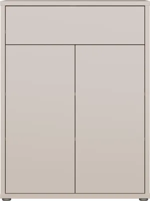Produktbild von Forte ALICE SPRINGS Schuhschrank 70 80, moderner Schuhschrank mit 2 Türen und 1 Schublade, Flur, Holzwerkstoff, Kaschmir Beige, 74,5 cm breit x 99,1 cm hoch x 34,9 cm tief